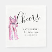 Serviette En Papier Pajamas Prosecco Chic Bachelorette Party Personnal (Devant)