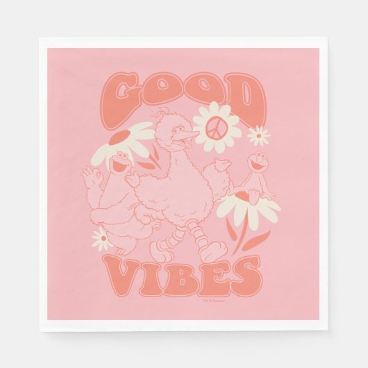 Serviette En Papier Pal de rue Sésame | GOOD VIBES (Devant)