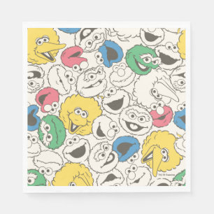 Serviette En Papier Pal de rue Sésame   Motif Vintage Big Head