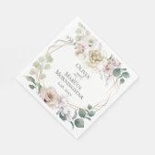 Serviette En Papier Pale Blush et ivoire Peonies (Coin)