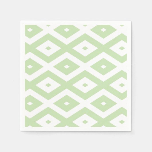 Serviette En Papier Pale green and white diamond pattern (Devant)
