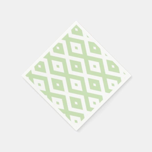 Serviette En Papier Pale green and white diamond pattern (Coin)