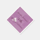 Serviette En Papier Pale Purple Nom floral 95e Anniversaire Papier de  (Coin)