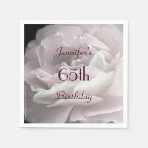 Serviette En Papier Pale Rose Papier Napkins, 65e fête d'anniversaire