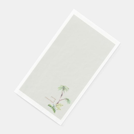 Serviette En Papier Pale Sage Pale Sage Nom Personnalisé (Coin)