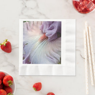 Serviette En Papier Pale violet Iris Floral serviettes