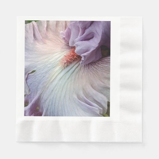 Serviette En Papier Pale violet Iris Floral serviettes (Devant)