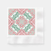 Serviette En Papier Palestine Broderie tatreez Motif (Devant)