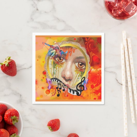 Serviette En Papier Palette Artiste (En situation)