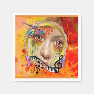 Serviette En Papier Palette Artiste