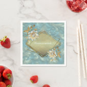 Serviette En Papier Palette bleu clair sur une conception de barogue e (En situation)