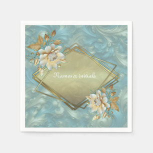 Serviette En Papier Palette bleu clair sur une conception de barogue e