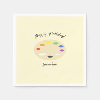 Serviette En Papier Palette d'art Crème personnalisée Anniversaire