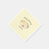Serviette En Papier Palette d'art Crème personnalisée Anniversaire (Coin)