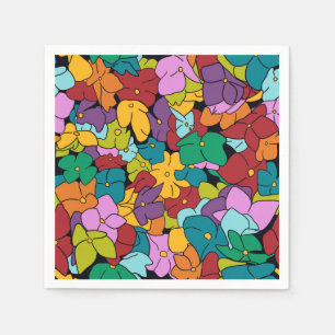 Serviette En Papier Palette de fleurs abstraites inspirée des couleurs