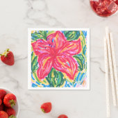 Serviette En Papier Palm Beach Hibiscus napkin (En situation)