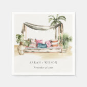 Serviette En Papier Palm Beach Tropical Palm Beach Cabana Mariage (Devant)