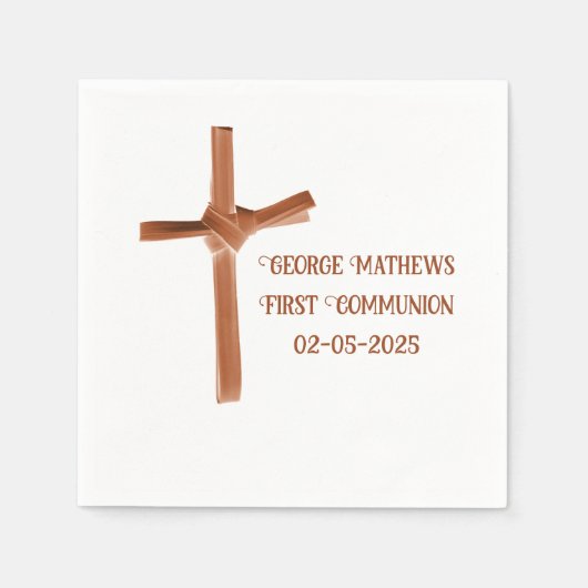 Serviette En Papier Palm Cross personnalisé (Devant)