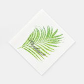 Serviette En Papier Palm Feuille Glitter Vert Personnalisé Nom Plutôt (Coin)