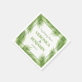 Serviette En Papier Palm Feuilles Tropical Beach Mariage (Coin)