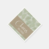 Serviette En Papier Palm Frances Gold vert (Coin)