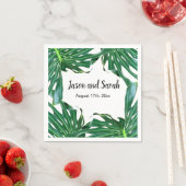 Serviette En Papier Palm Leaf, feuillage tropical, forêt tropicale (En situation)