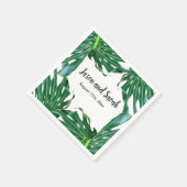 Serviette En Papier Palm Leaf, feuillage tropical, forêt tropicale (Coin)