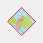 Serviette En Papier Palm Leaf Island Golden Dog Let’s Pawty Napkin (Coin)