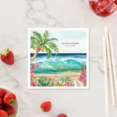 Serviette En Papier Palm Paradise Plage tropicale Mariage, Douche, Lua (En situation)