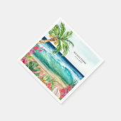 Serviette En Papier Palm Paradise Plage tropicale Mariage, Douche, Lua (Coin)