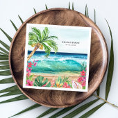 Serviette En Papier Palm Paradise Plage tropicale Mariage, Douche, Lua