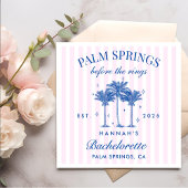 Serviette En Papier Palm Springs Avant Les Anneaux Bachelorette Bleue