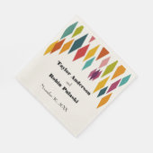Serviette En Papier Palm Springs Diamonds Mariage moderne du Moyen-siè (Coin)