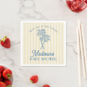 Serviette En Papier Palm Springs Jaune Baby shower de plage Pastel (En situation)