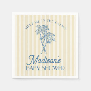 Serviette En Papier Palm Springs Jaune Baby shower de plage Pastel