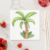 Serviette En Papier Palm Tree Beach Tropical et Ile Vibes (En situation)