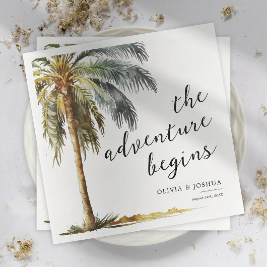 Serviette En Papier Palm Tree Beach Tropical Mariage serviettes