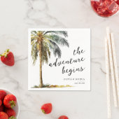 Serviette En Papier Palm Tree Beach Tropical Mariage serviettes (En situation)