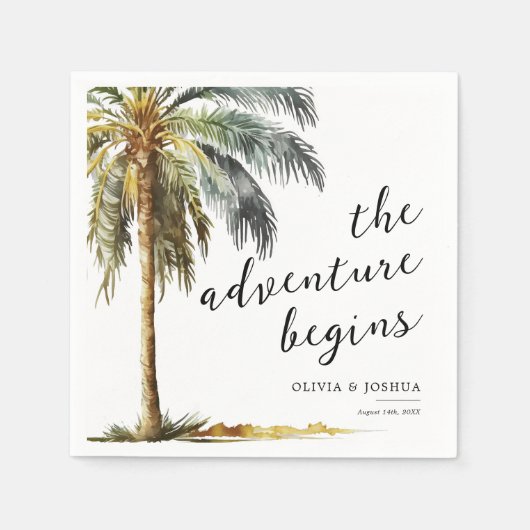 Serviette En Papier Palm Tree Beach Tropical Mariage serviettes (Devant)