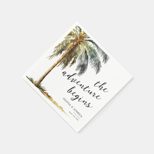 Serviette En Papier Palm Tree Beach Tropical Mariage serviettes (Coin)