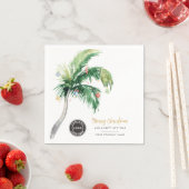 Serviette En Papier Palm Tree Business Logo Noël Bureau Fête (En situation)