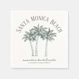 Serviette En Papier Palm Tree Colorée Bachelorette Party