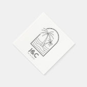 Serviette En Papier Palm Tree Custom Beach Mariage Cocktail (Coin)