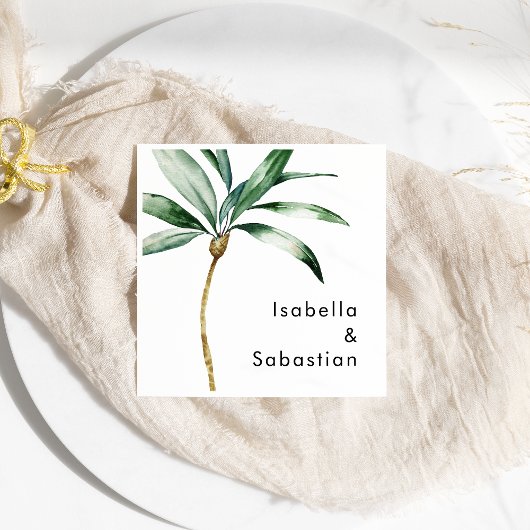 Serviette En Papier Palm Tree Destination Mariage Napkin