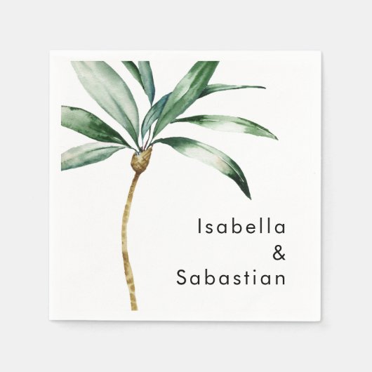 Serviette En Papier Palm Tree Destination Mariage Napkin (Devant)