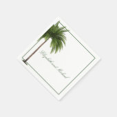 Serviette En Papier Palm Tree Élégant Moderne Chic (Coin)