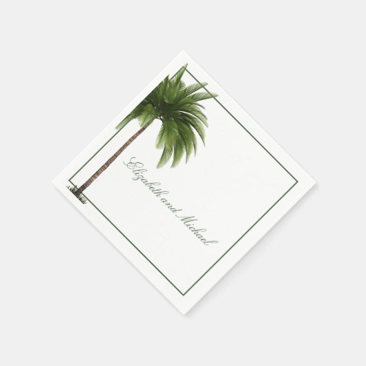 Serviette En Papier Palm Tree Élégant Moderne Chic (Coin)