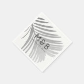 Serviette En Papier Palm Tree Feuilles Tropical Silver Custom (Coin)