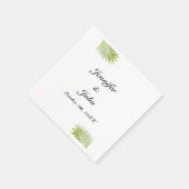 Serviette En Papier Palm Tree Foliage Vert Aquarelle Feuille Mariage (Coin)
