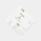Serviette En Papier Palm Tree Foliage Vert Aquarelle Feuille Mariage (Coin)